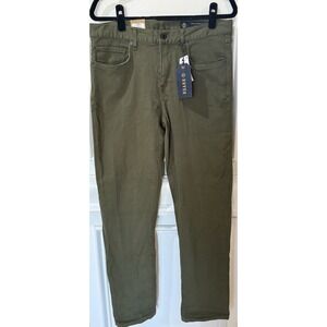 Roark HWY 128 Denim Pants Mens 32x32 Olive Green Straight Fit Stretch Cotton $85